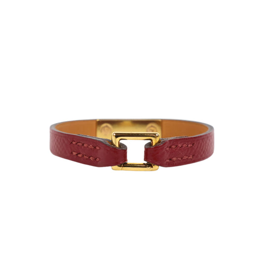 Hermes Rival Mini Bracelet Rouge GHW