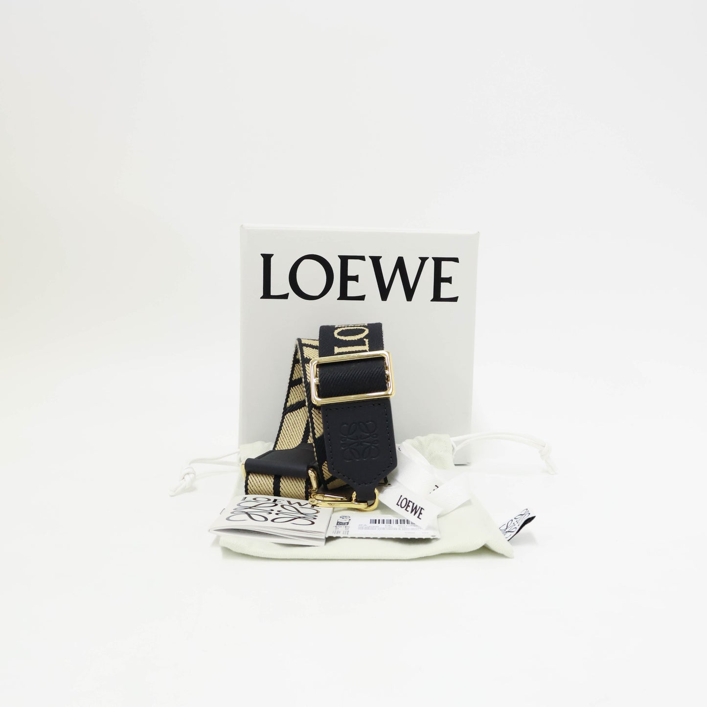 Loewe Webbing Strap Chevron Natural/Black