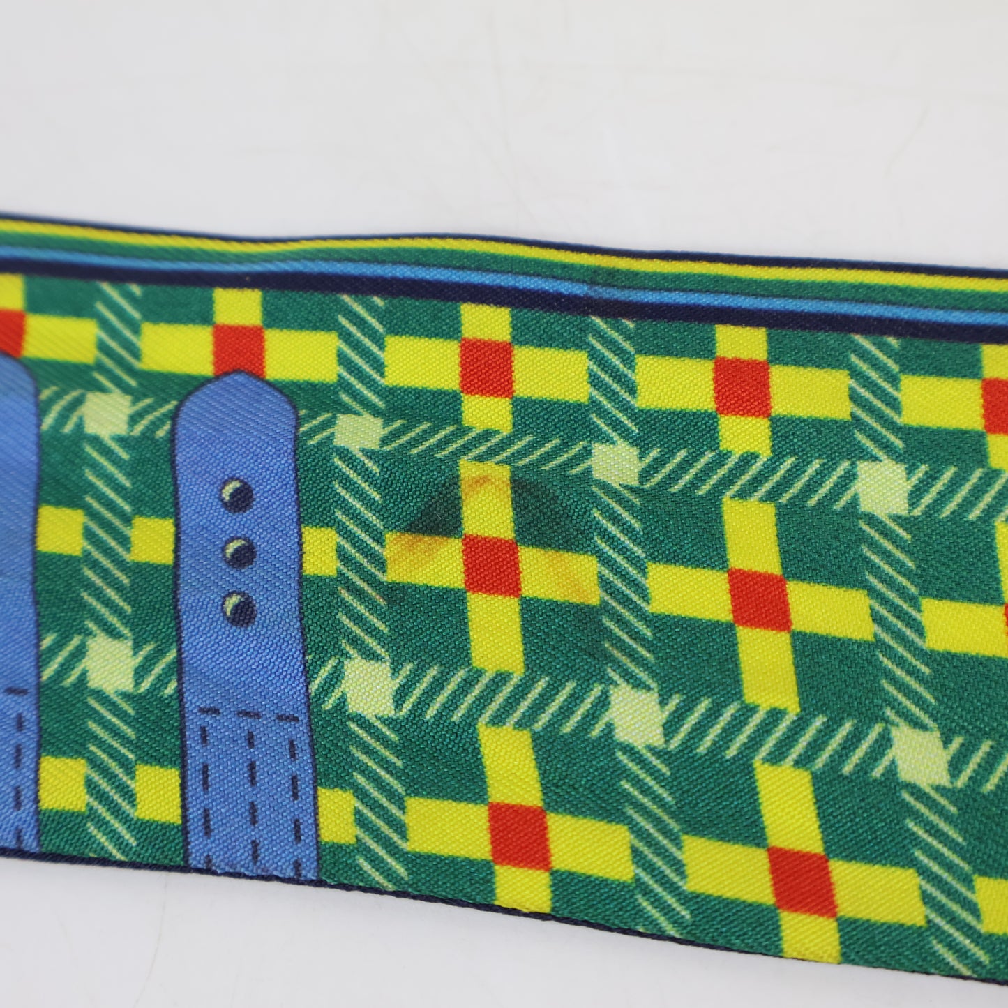 Hermes Horse Carriage Twilly Green/Yellow