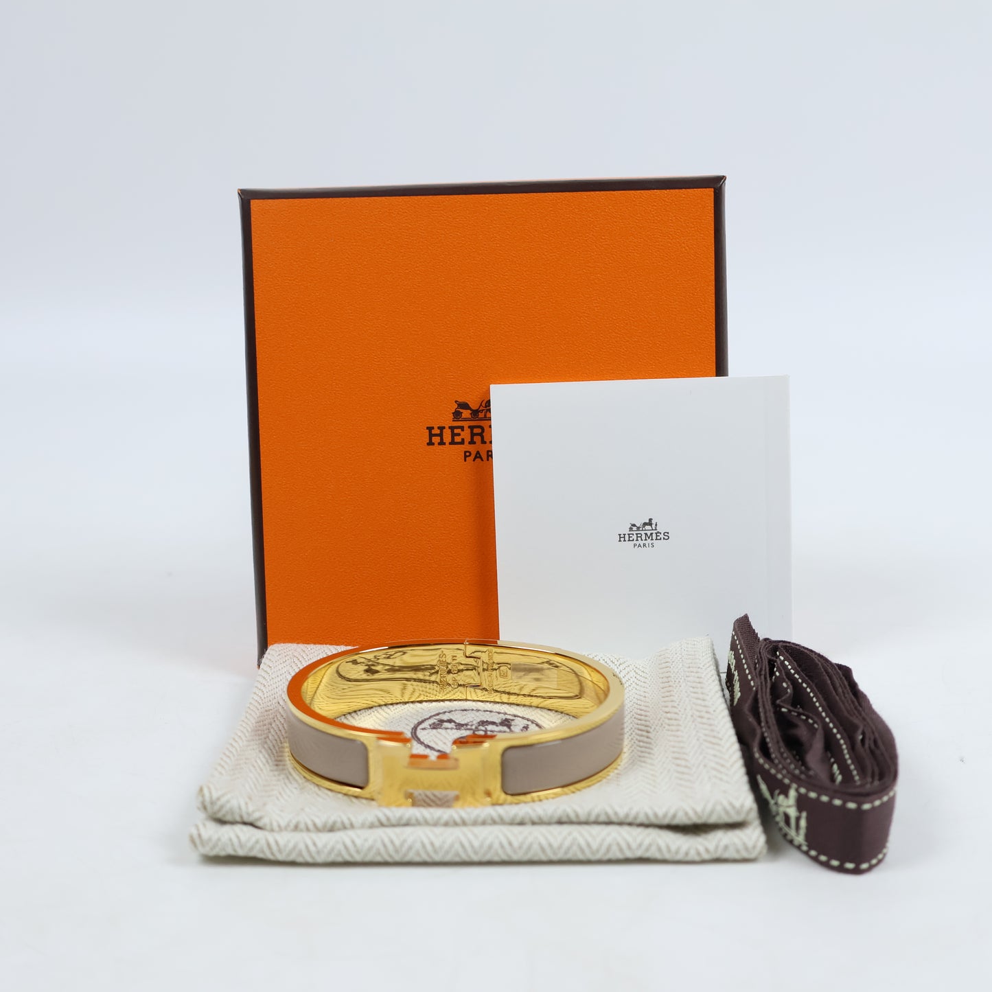 Hermes Clic H Marron Glace GHW
