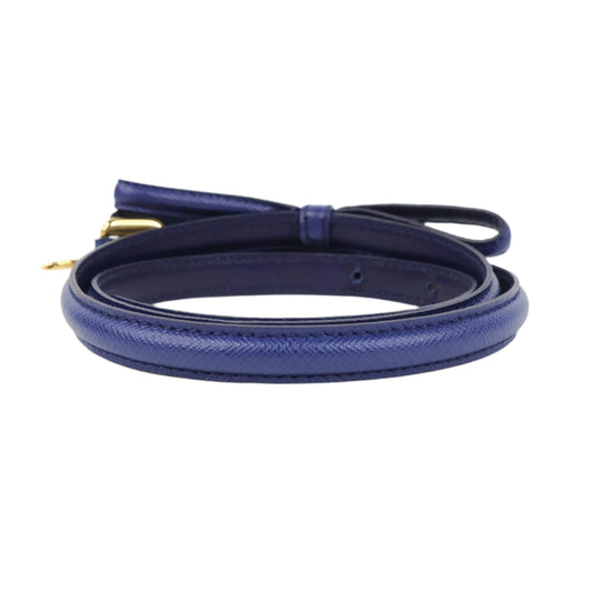 Prada Belt Saffiano Bow Blue GHW