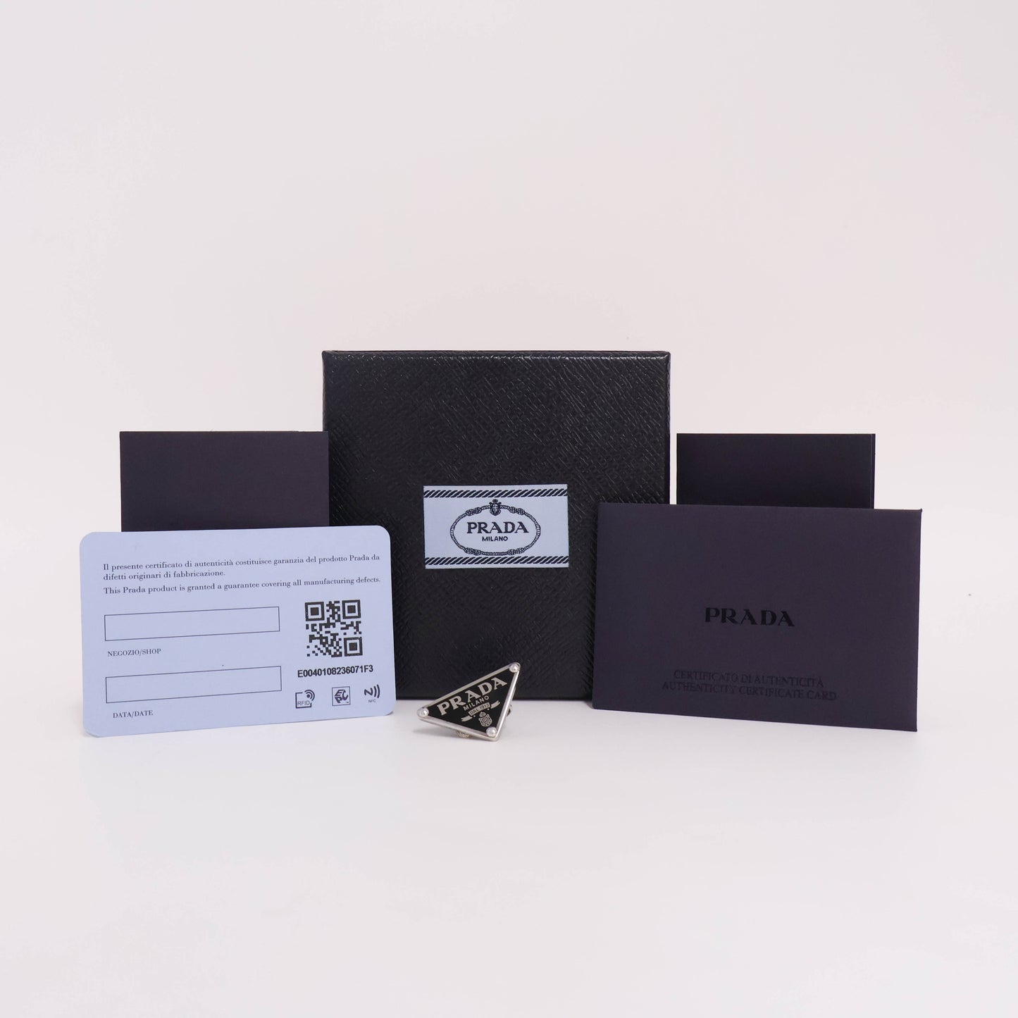 Prada Single Earring Triangle Black