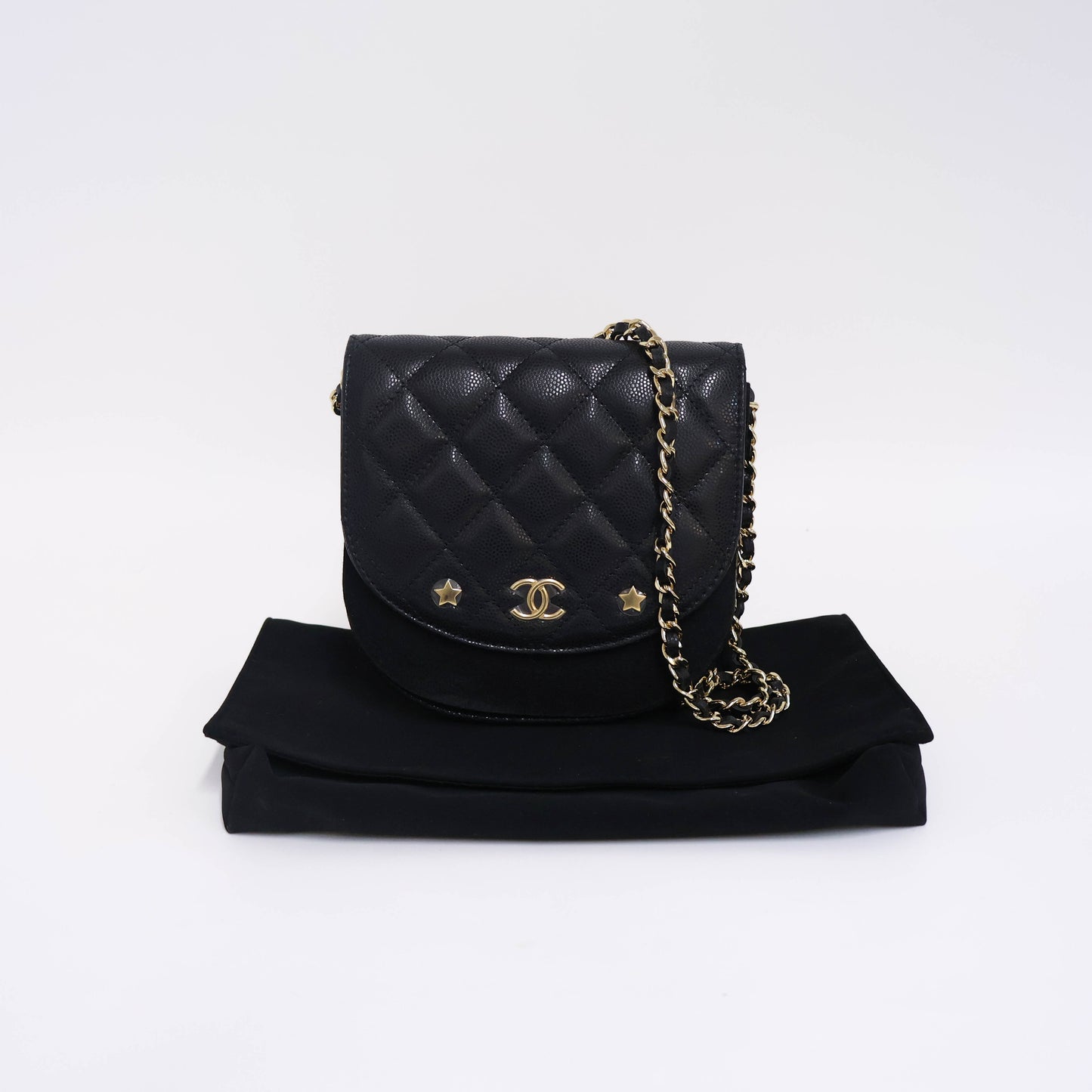 Chanel Flap Bag With Chain Black Star GHW