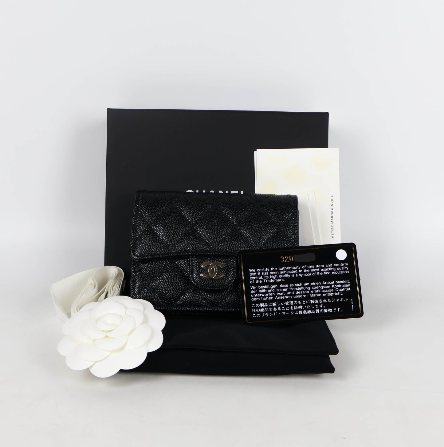 Chanel Card Holder On Chain Black Caviar GHW