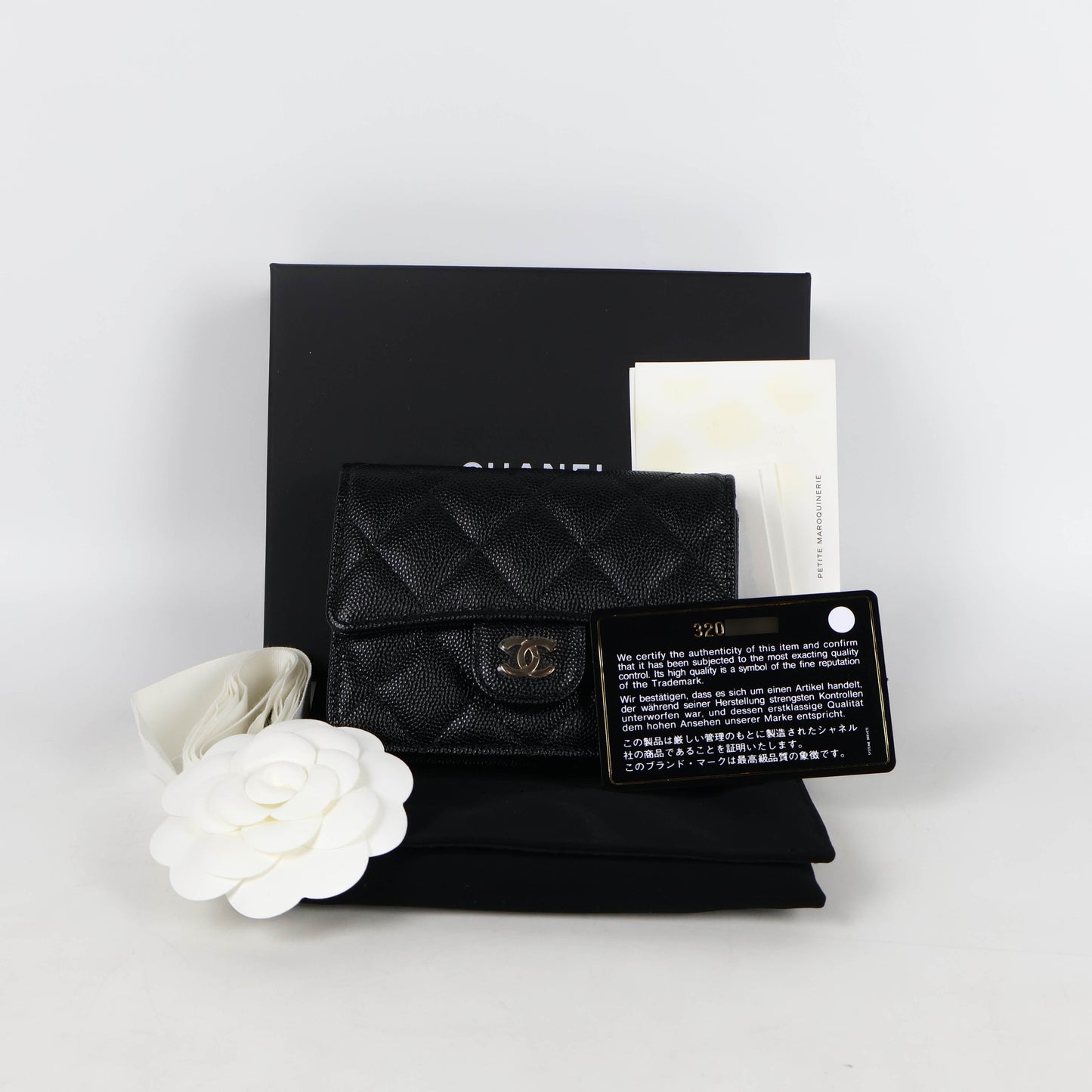 Chanel Mini Card Holder Chain Black Caviar