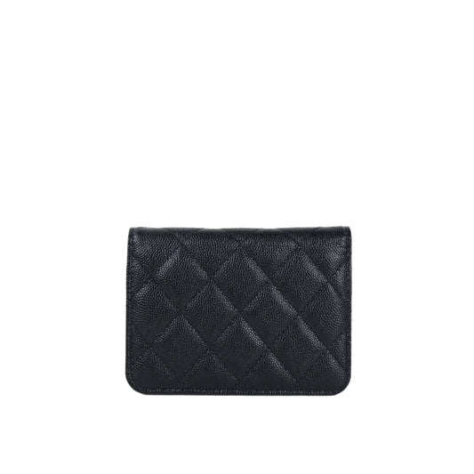 Chanel Mini Card Holder Chain Black Caviar