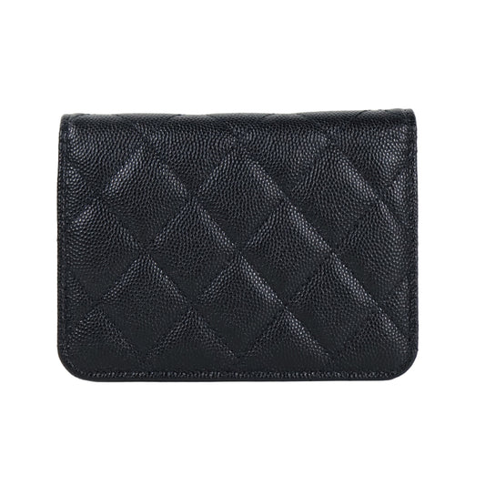 Chanel Card Holder On Chain Black Caviar GHW