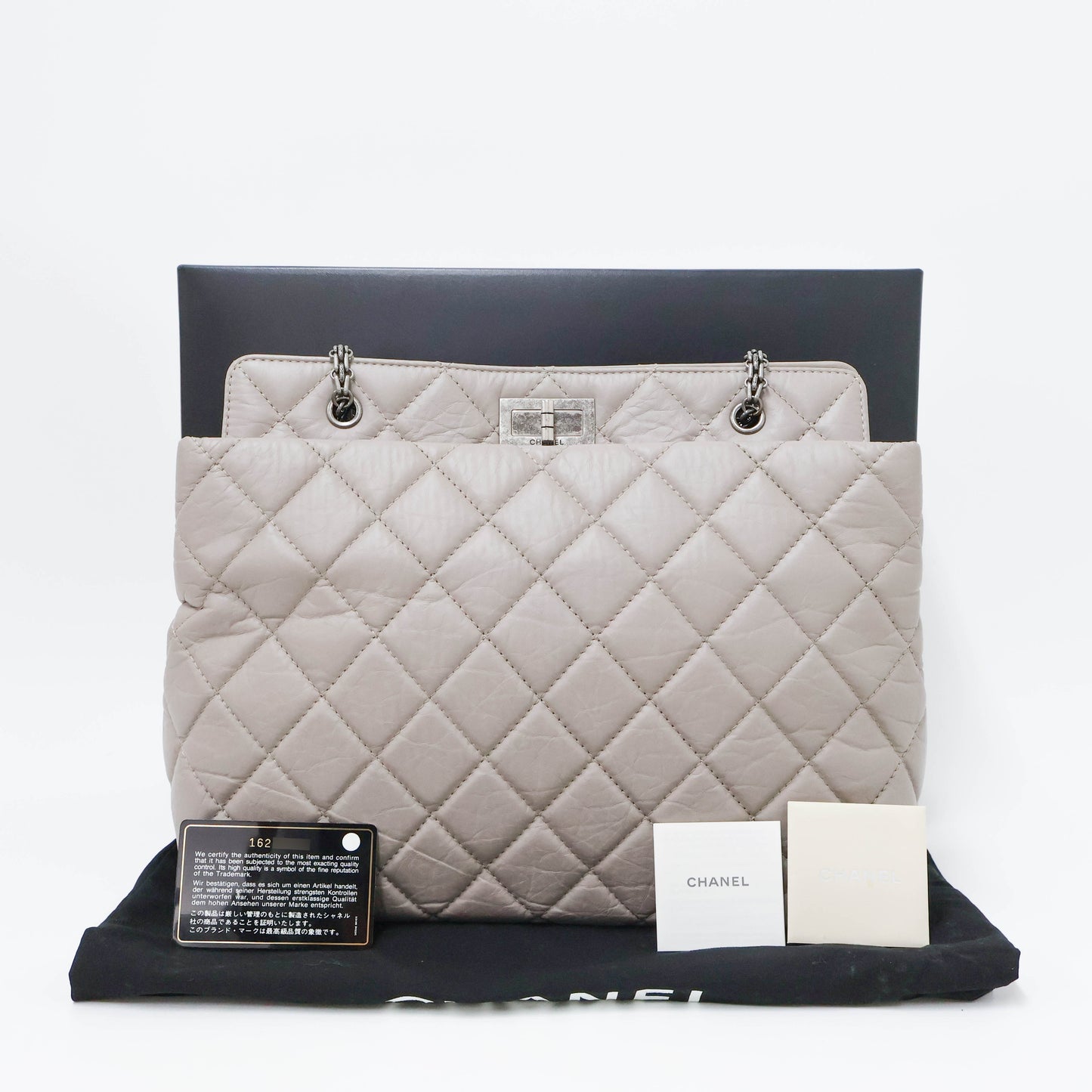 Chanel Reissue 2.55 Greige Tote Shoulder Grey