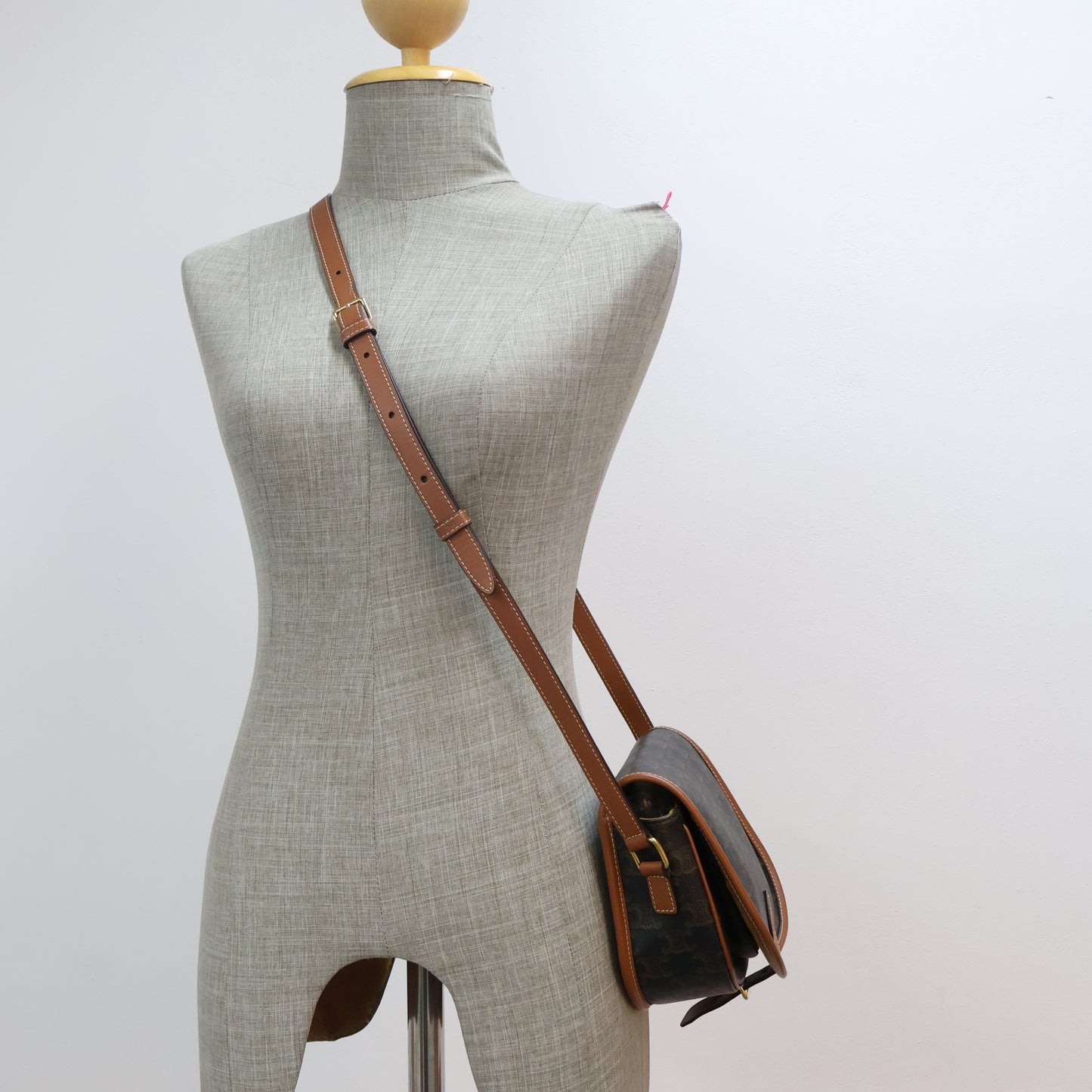 Celine Folco Medium Triomphe Black Tan