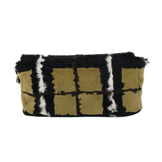 Fendi Baguette Intarsio Tartan Astrakan Cuoio