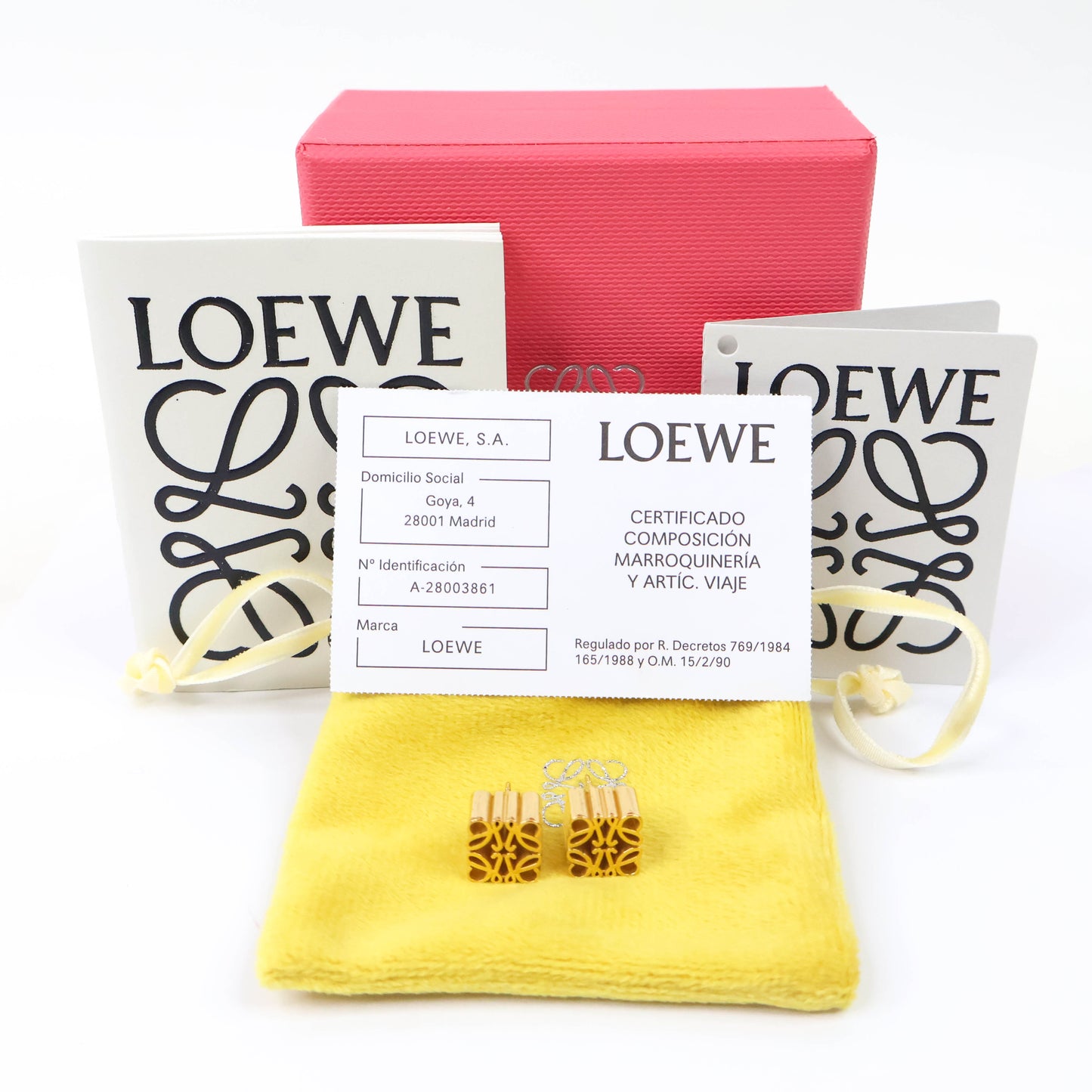 Loewe Earrings Anagram Stud Gold
