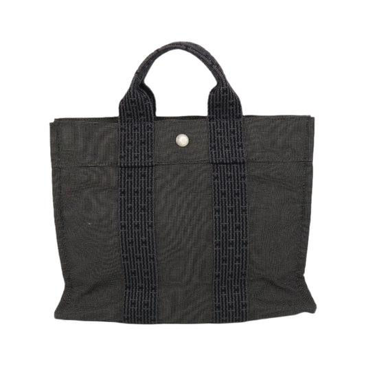 Hermes Herline Tote Bag Canvas Black