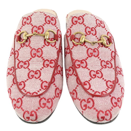Gucci Sandals Mules Canvas Red 35.5