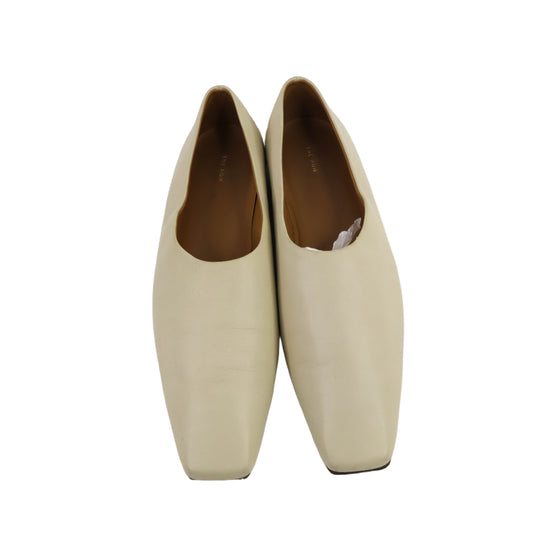 The Row Square Toe Leather Flats Light Beige 38