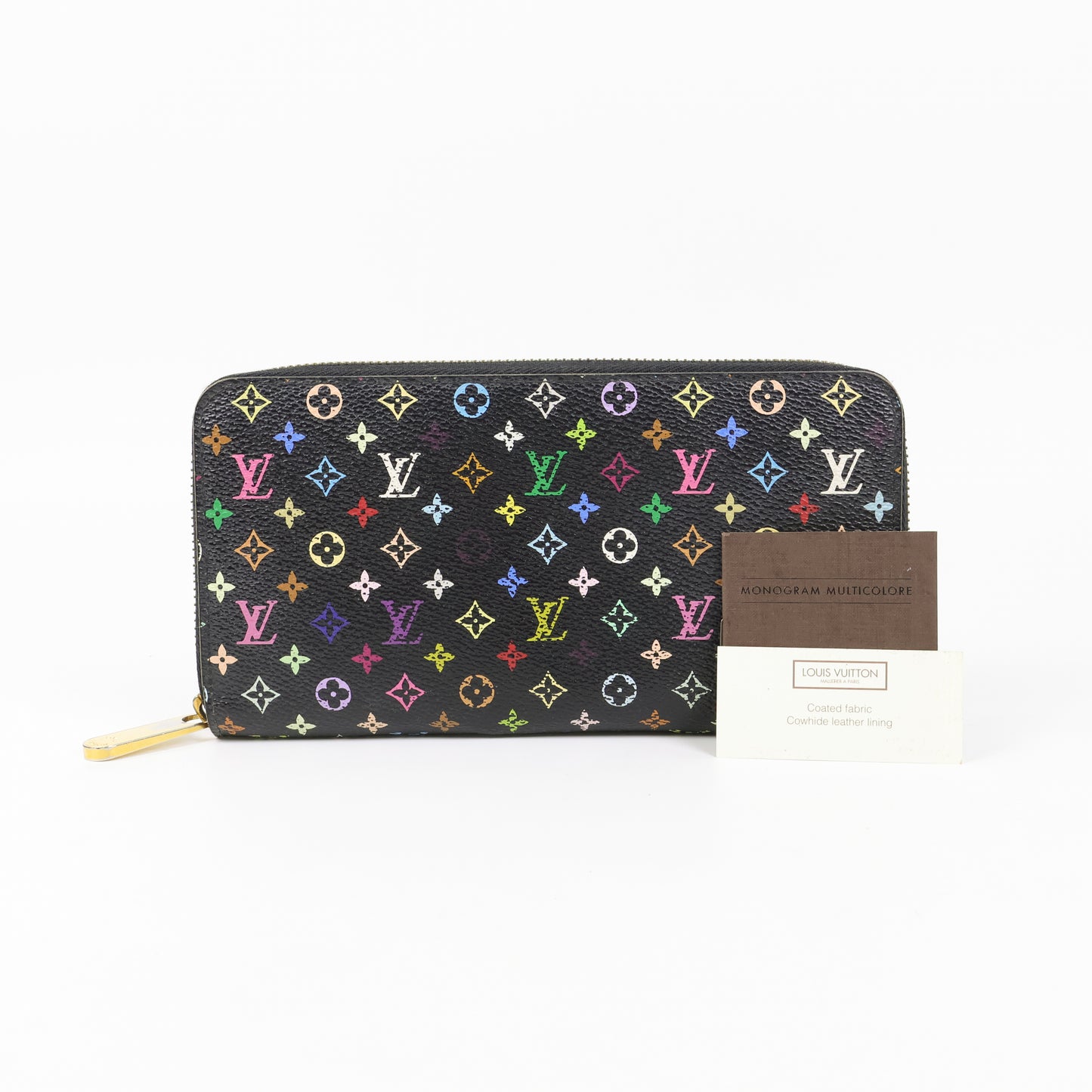 Louis Vuitton Zippy Long Wallet Black Multicolor