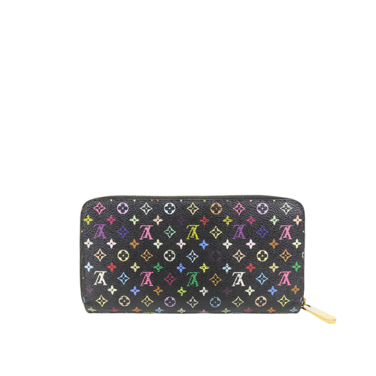 Louis Vuitton Zippy Long Wallet Black Multicolor