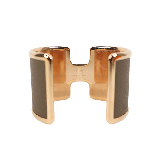 Hermes Manchette Olympe Bracelet Etoupe RGHW