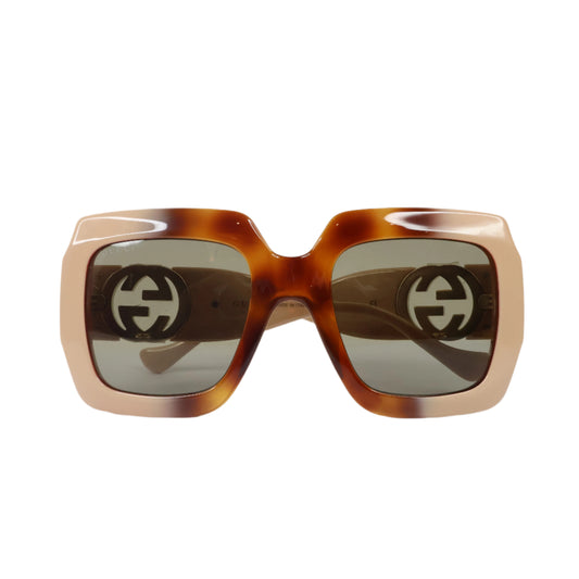 Gucci Sunglasses Beige Big Logo Chain