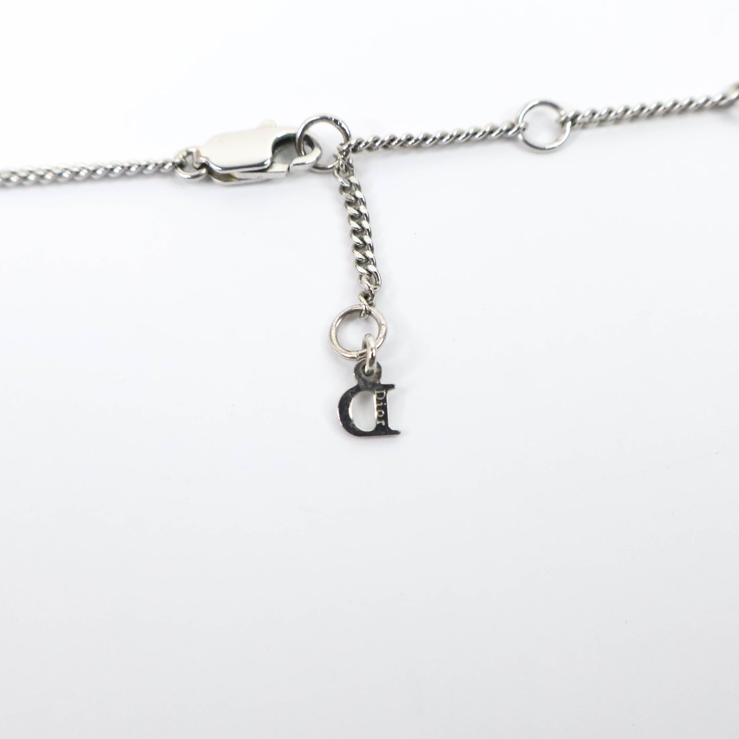Christian Dior Necklace Silver Pandent Cystal