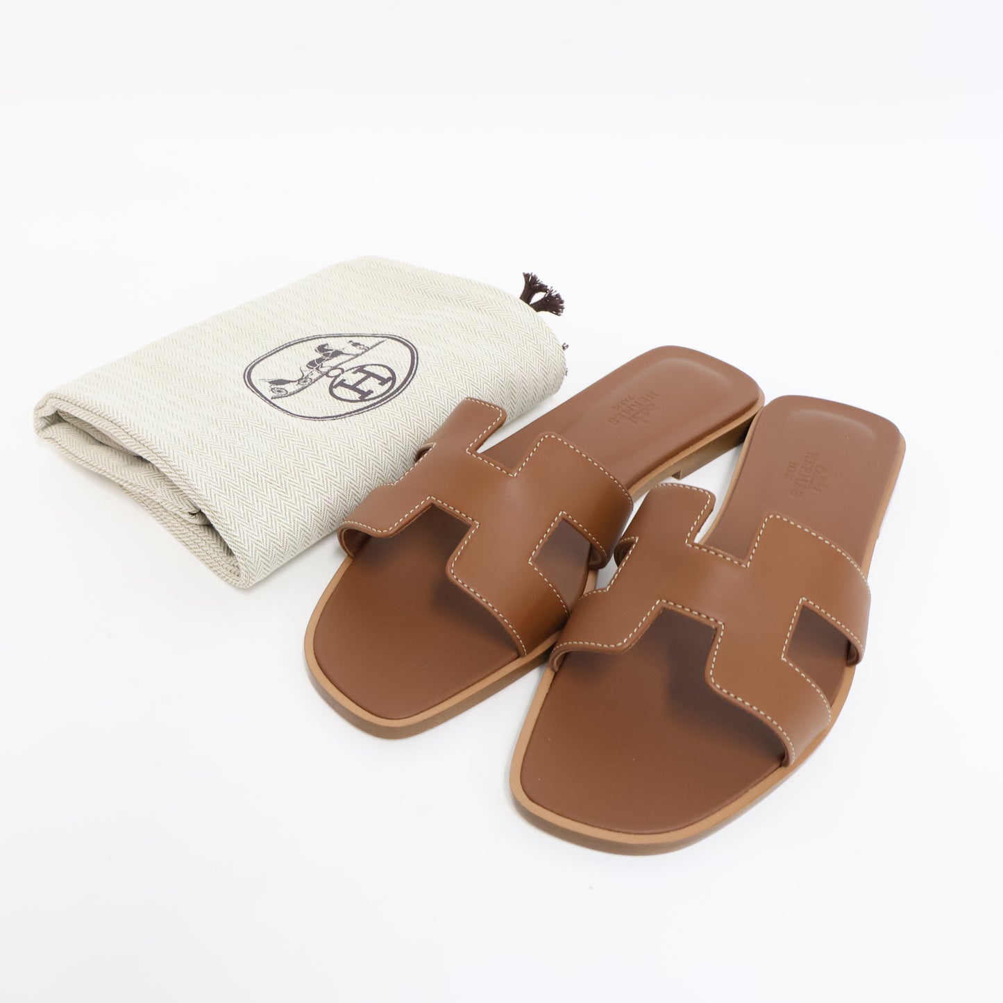 Hermes Oran Sandals Gold 38