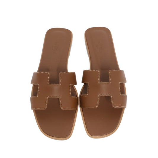 Hermes Oran Sandals Gold 38