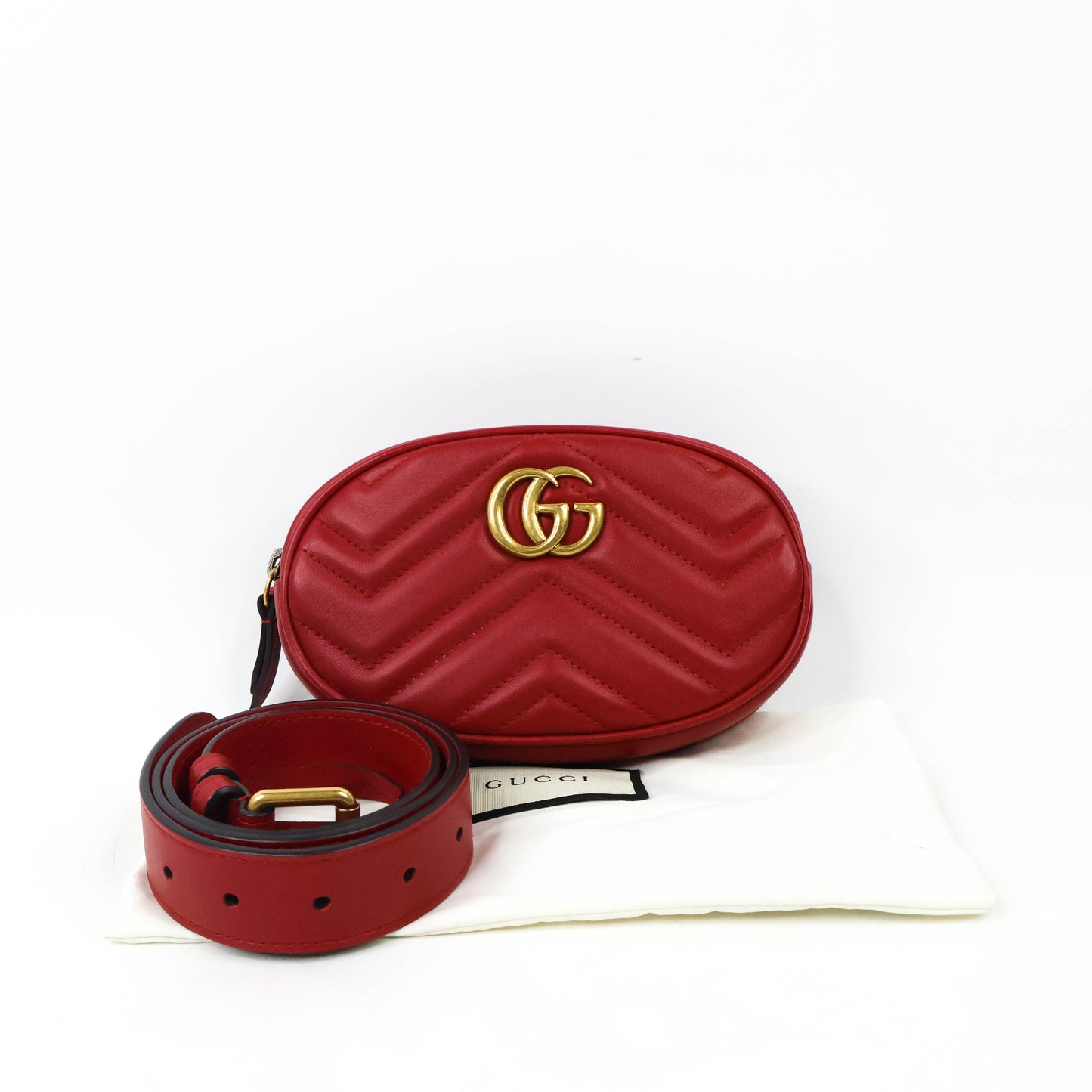 Gucci GG Marmont Belt Bag Red