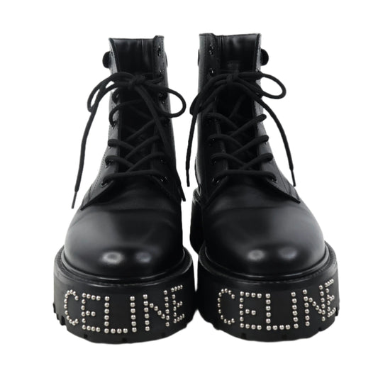 Celine Boots Stud Black Leather 41