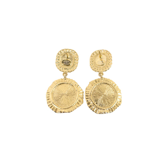 Chanel Earrings cc Pearl Gold Black