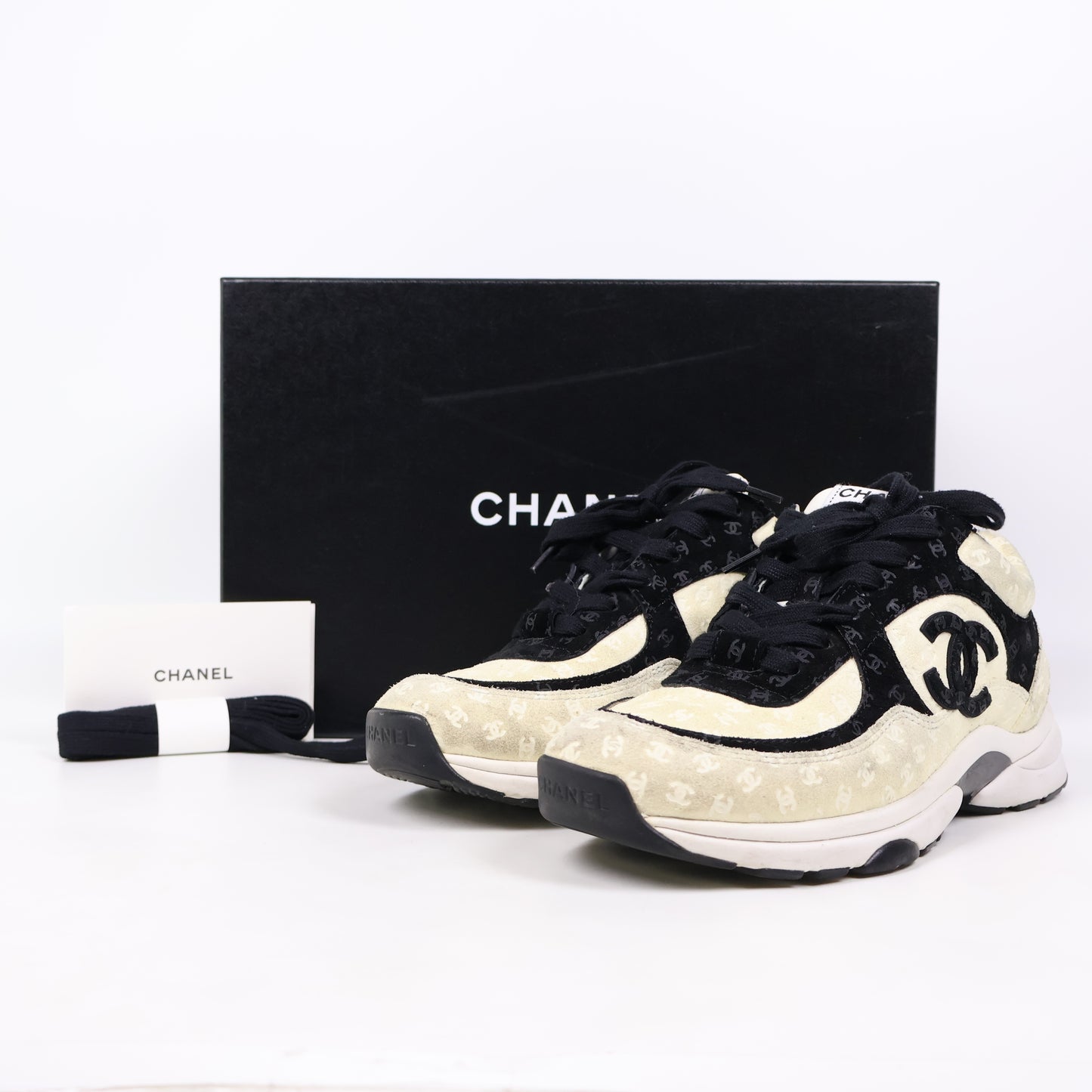 Chanel Sneakers Suede White Black