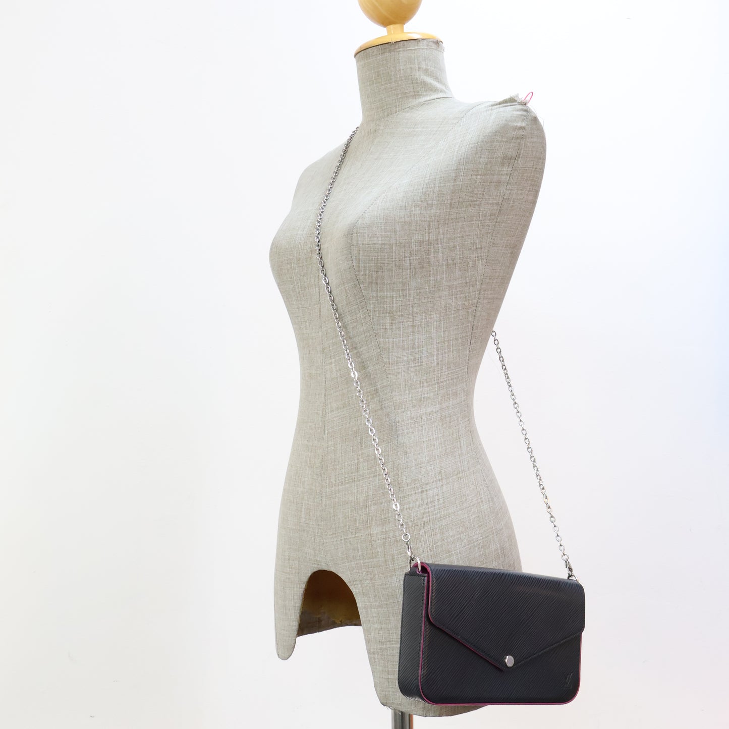 Louis Vuitton Felicie Pochette Epi Black Pink