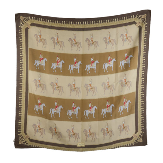 Celine Silk Scarf Horse Brown Vintage