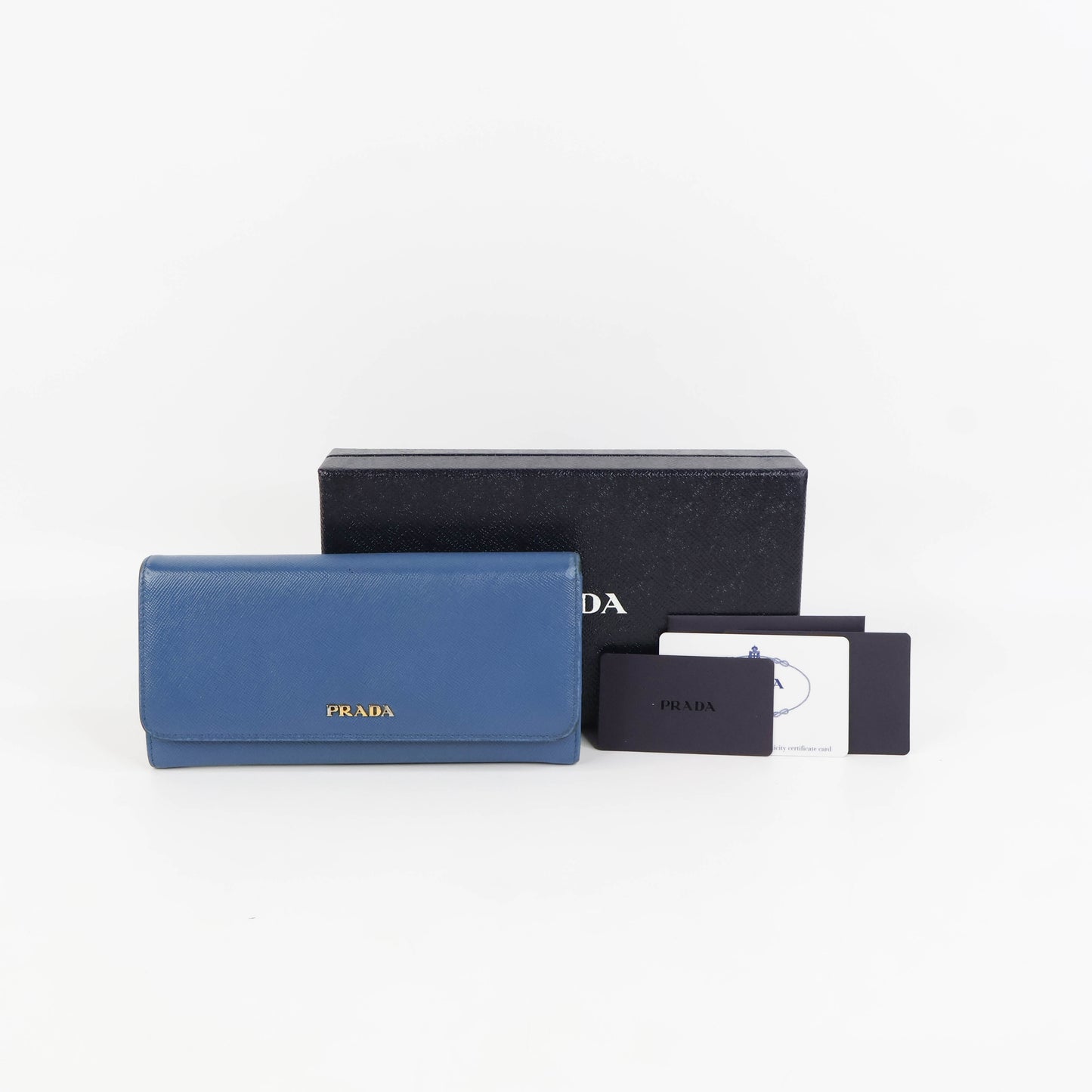 Prada Wallet Blue Leather