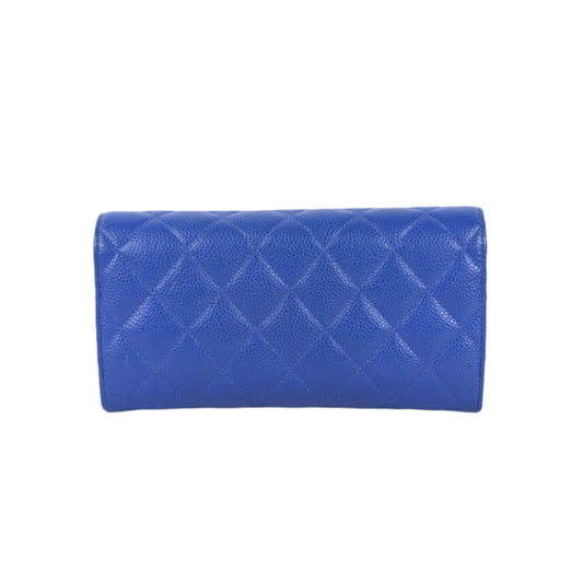 Chanel Long Wallet Blue Caviar