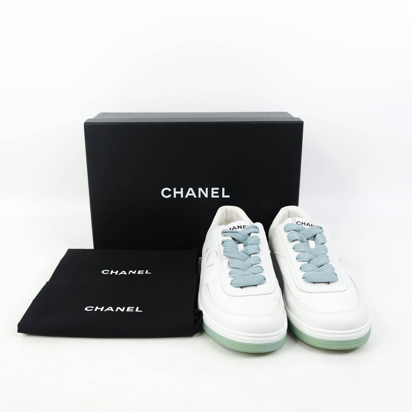 Chanel Sneakers White Green 38.5