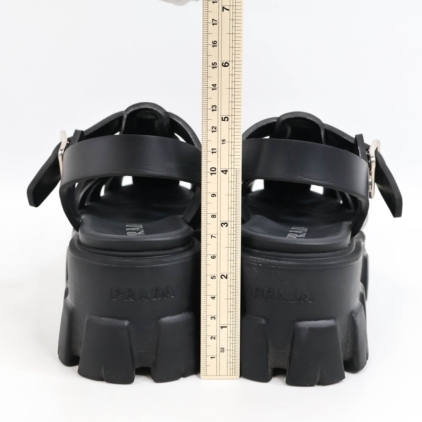 Prada Rubber Sandals Black 35