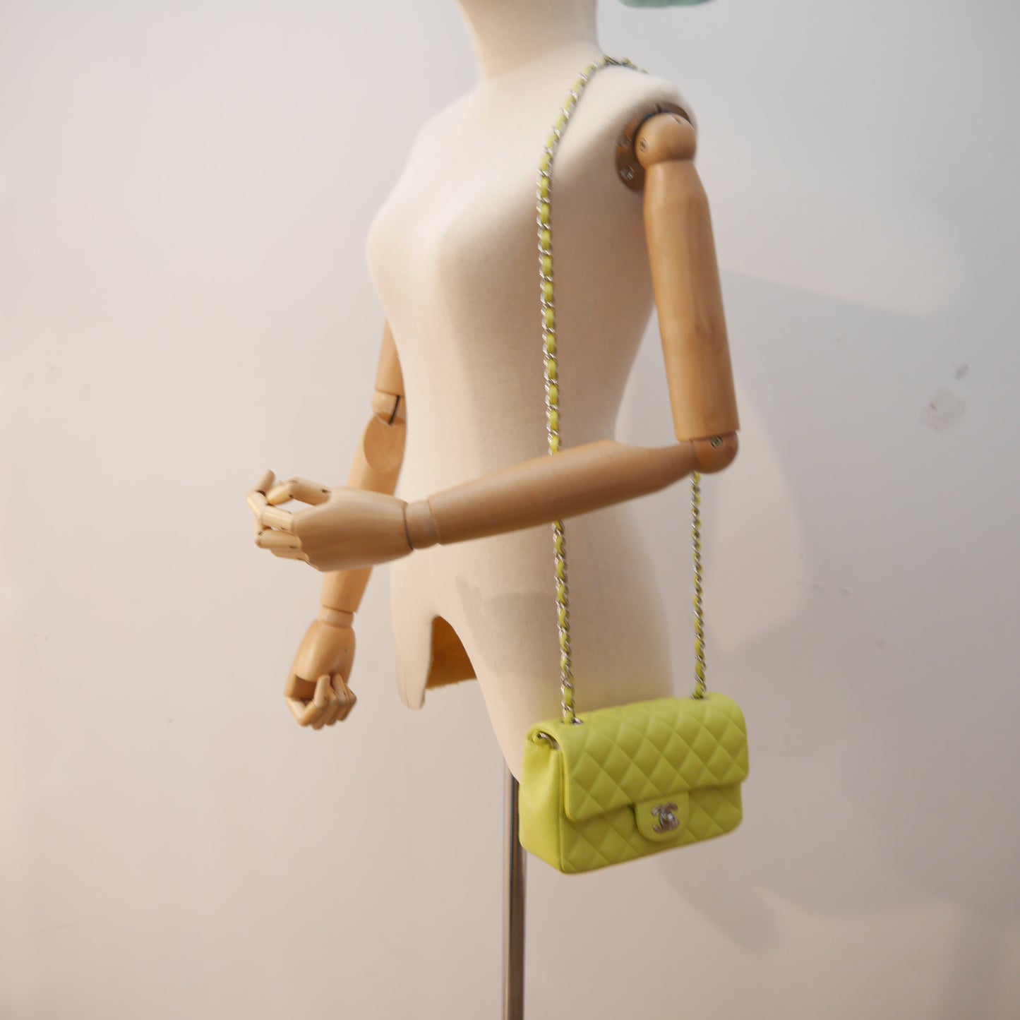 Chanel Classic 8" Green Lambskin SHW