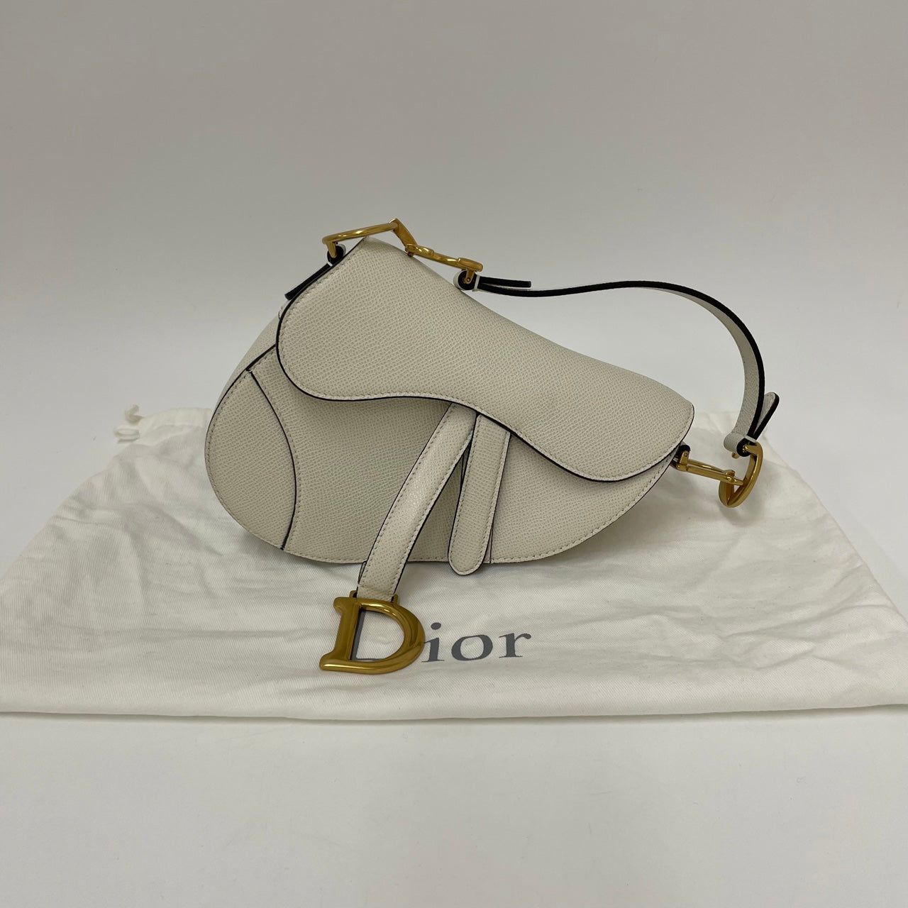 Christiaian Dior Mini Saddle Latte Grain