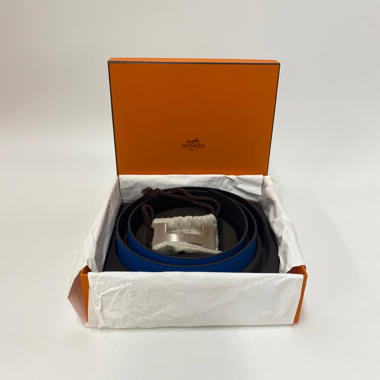 Hermes Belt Blue Mykonos Black PHW