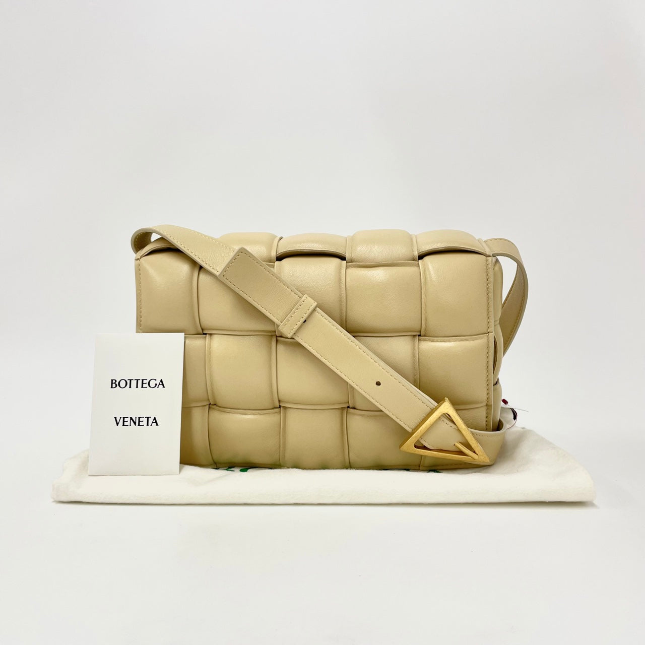 Bottega Veneta Cassette Padded Shoulder Bag Beige