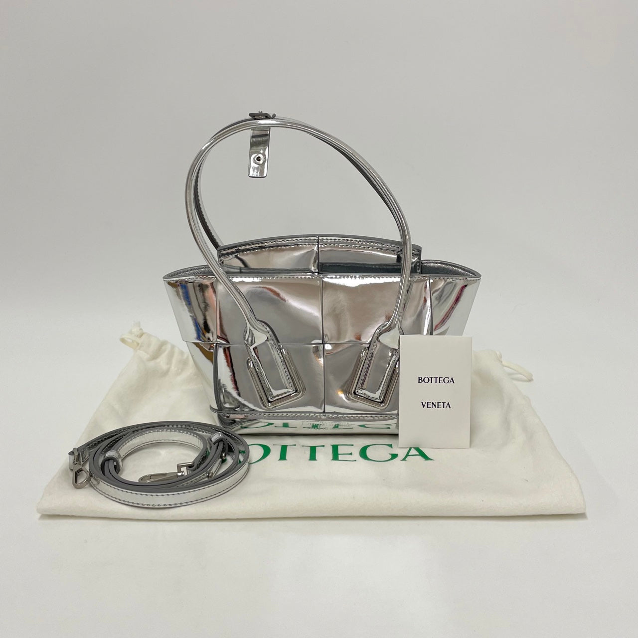 Bottega Veneta Arco Mini Metallic Silver