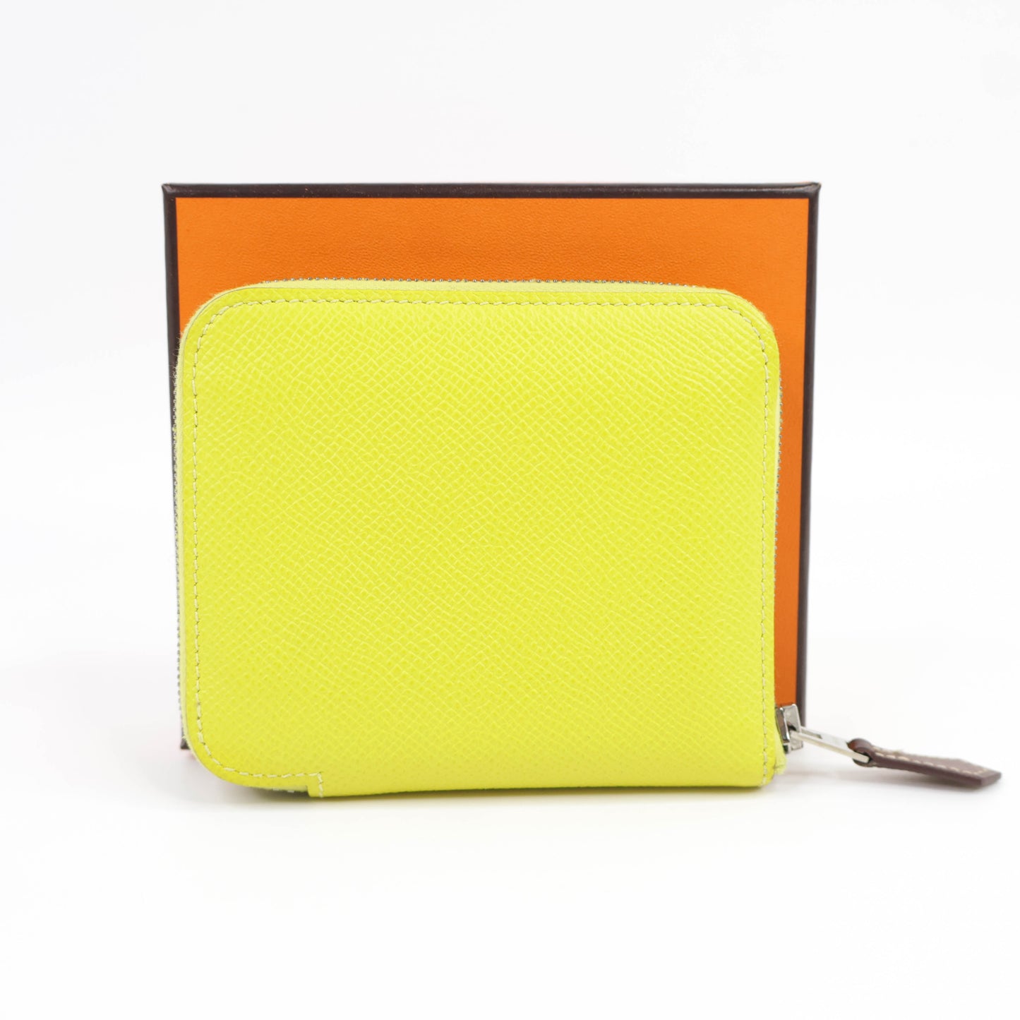 Hermes Azap Silk in Compact Wallet Lime Epsom