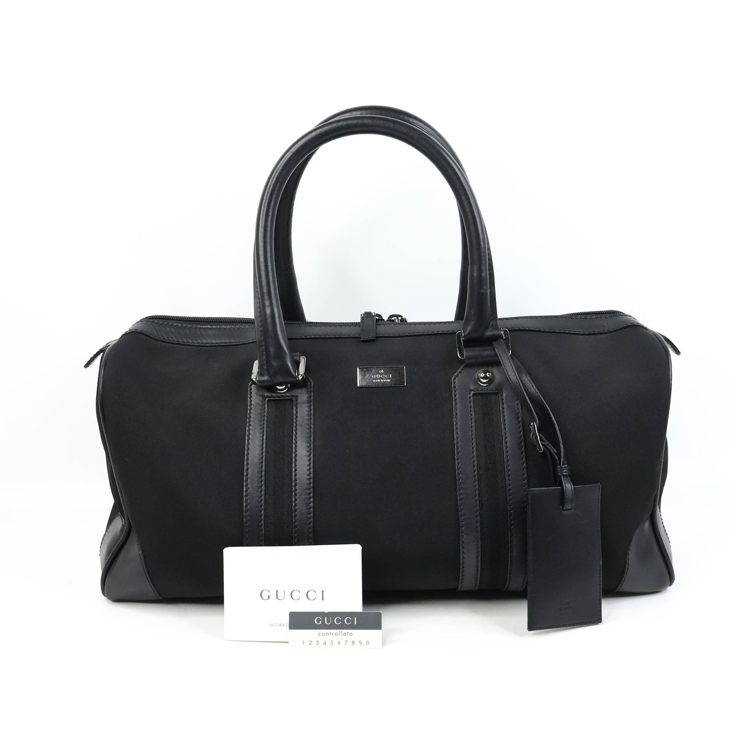 Gucci Boston Bag Nylon/Leather Black