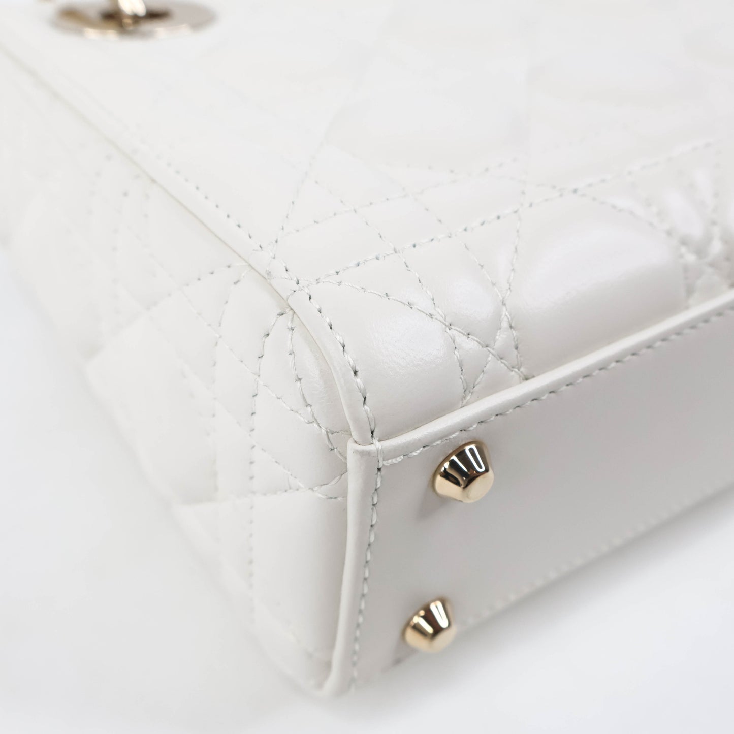 Dior Mini Lady Dior Bag White Cannage Lambskin