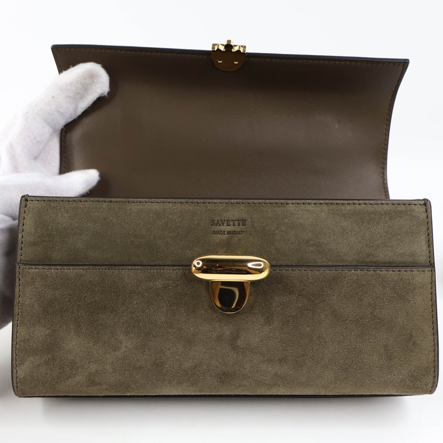 Savette Symmetry Pochette Brown Suede