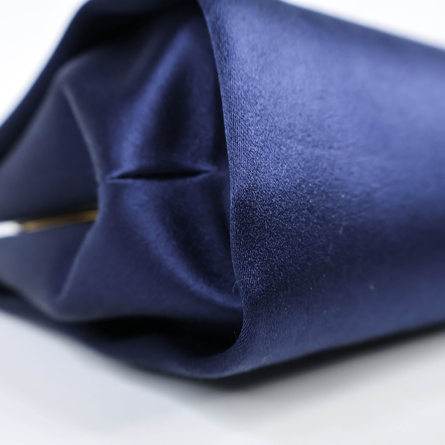 Roger Vivier Clutch Flower Crystal Satin Navy