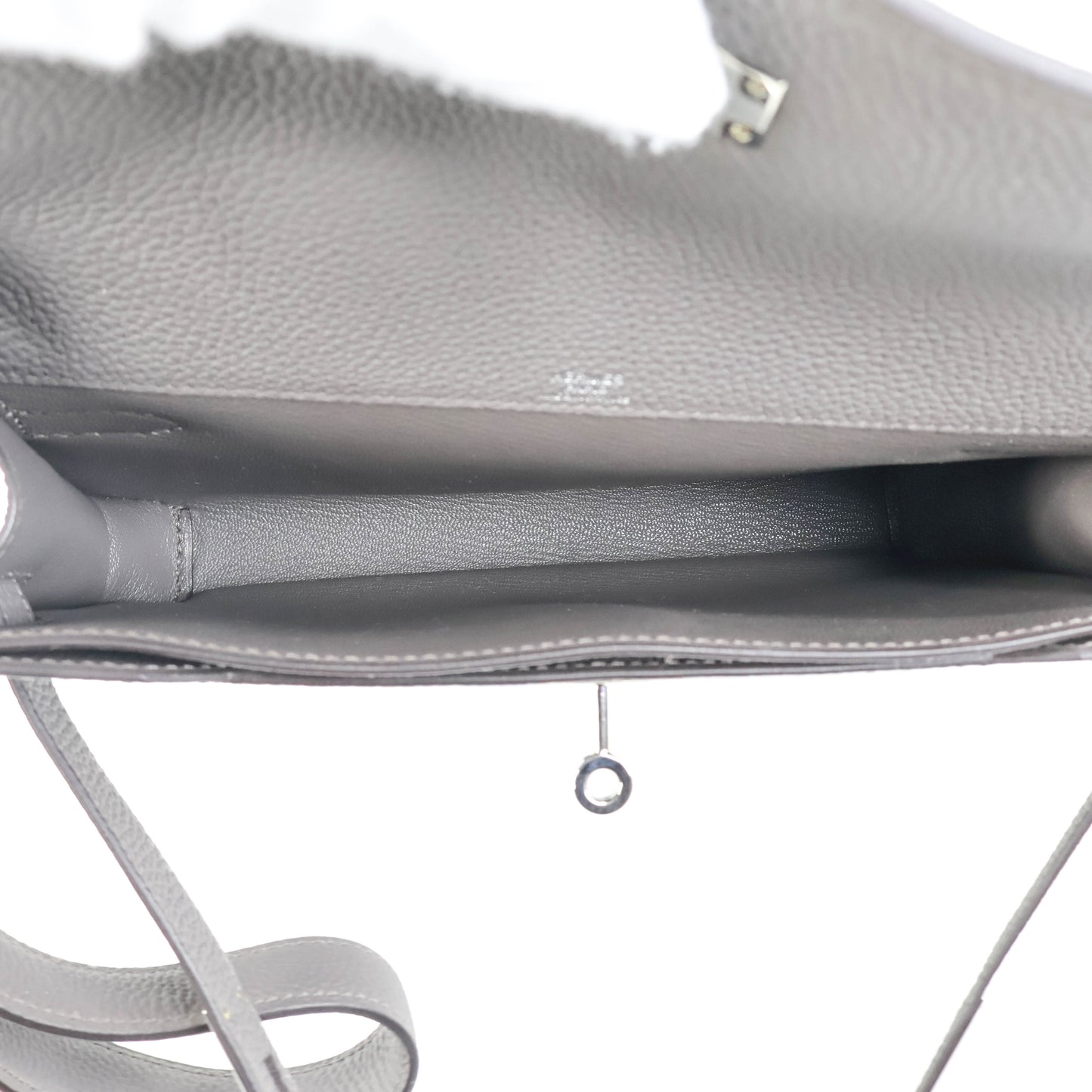 Hermes Kelly Depechs 25 Pouch Etain Togo PHW