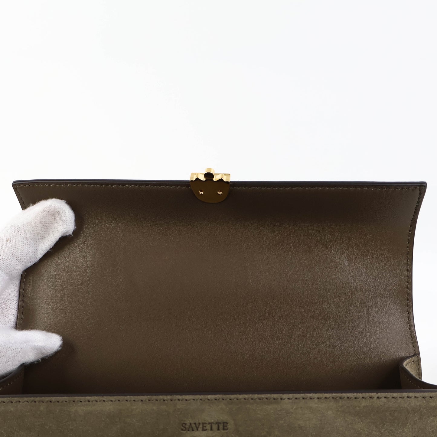 Savette Symmetry Pochette Brown Suede