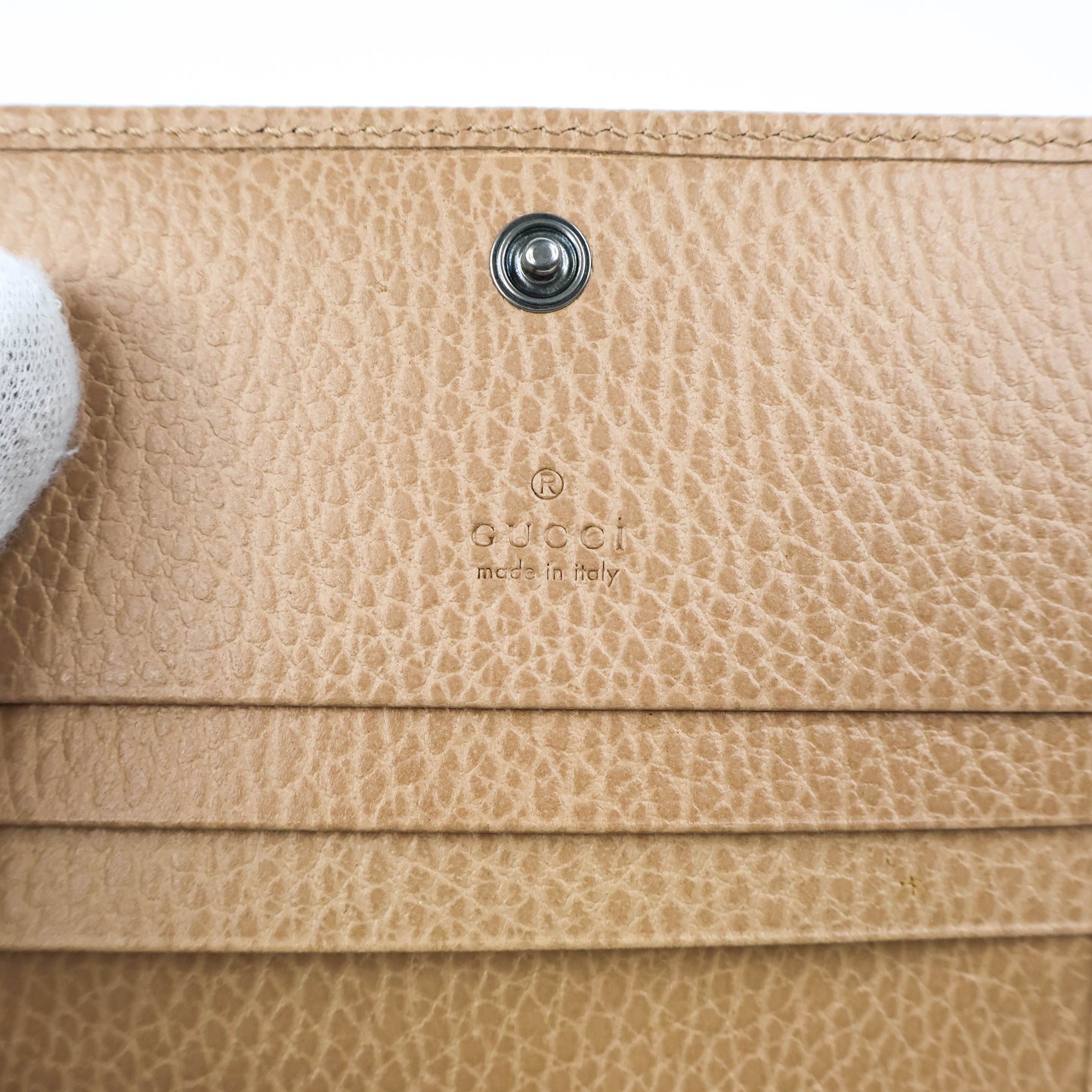 Gucci Marmont Compact Wallet Beige