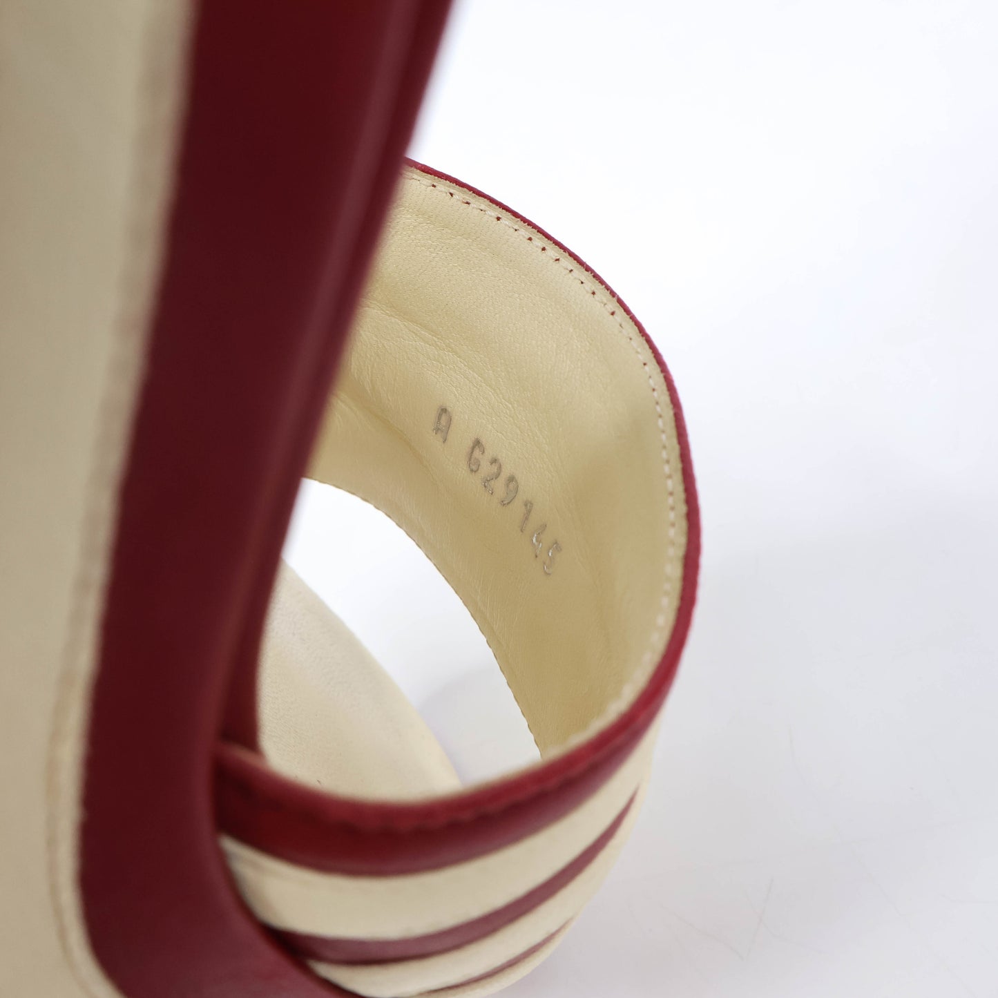 Chanel Stripe Wedge Red White 40