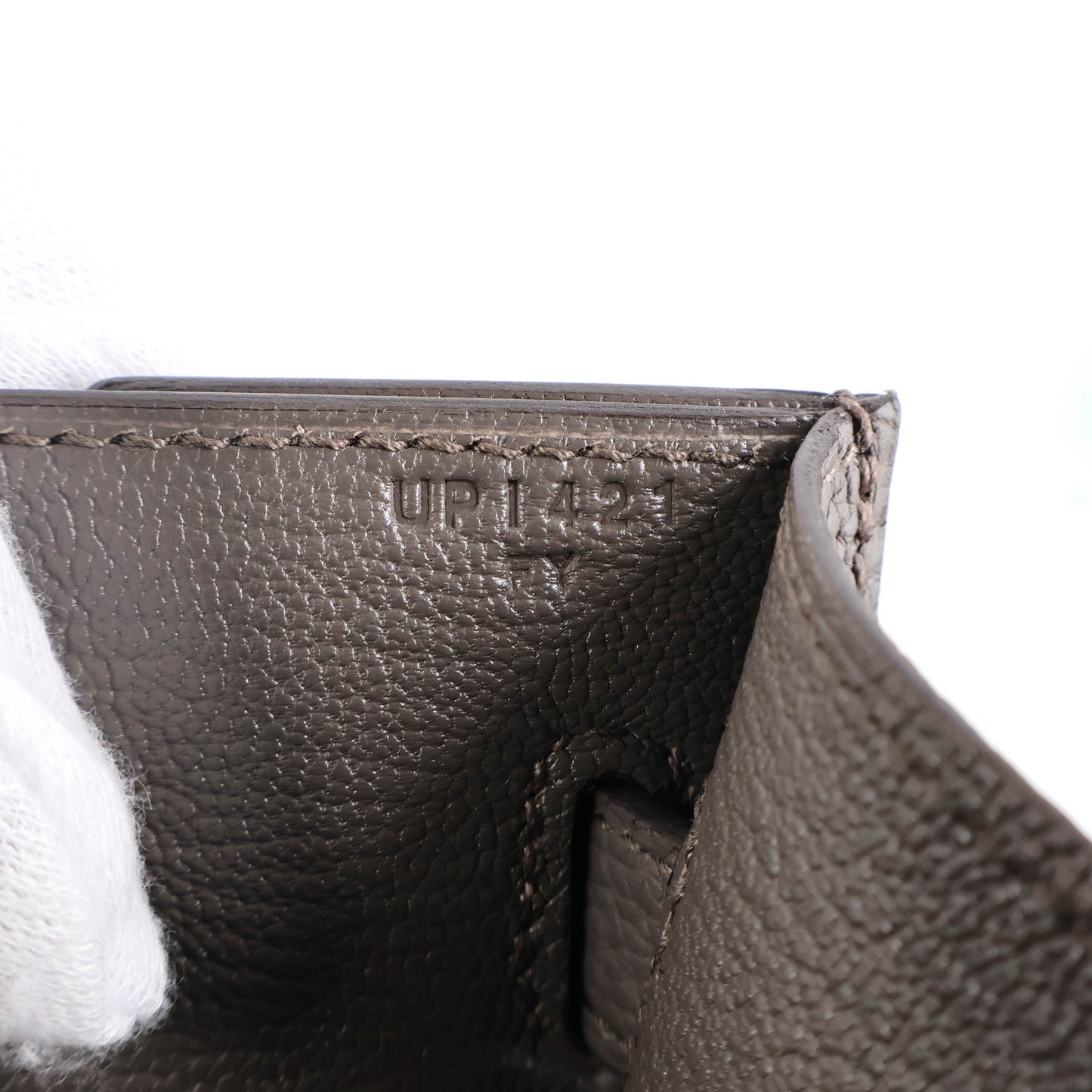 Hermes Kelly Depechs 25 Pouch Etain Togo PHW